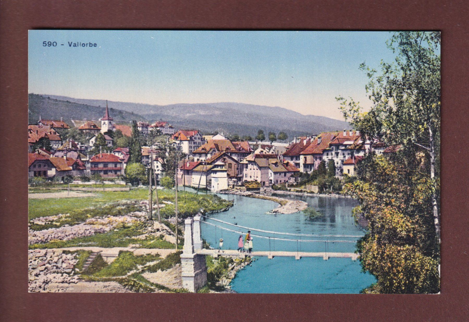 Cartoline postali: VALLORBE - Pont sur l'Orbe – Usato da Pully venduto da nicecards