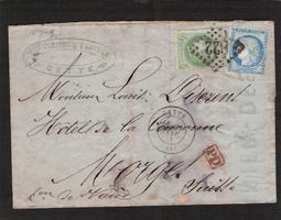 Faltbrief m. Inhalt : Cette  - Morges VD , gel. 31.l.1874