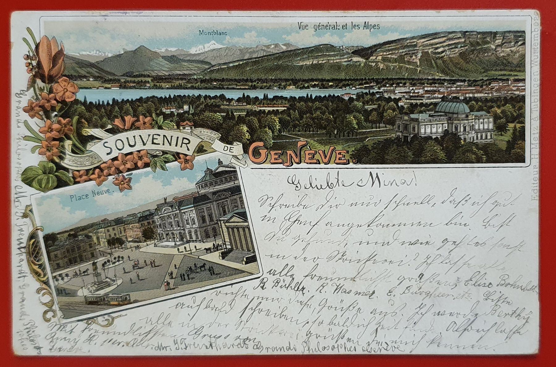Ansichtskarten: Souvenir de Genéve 1898 – Gebraucht aus Kreuzlingen von Rschweiz1 2