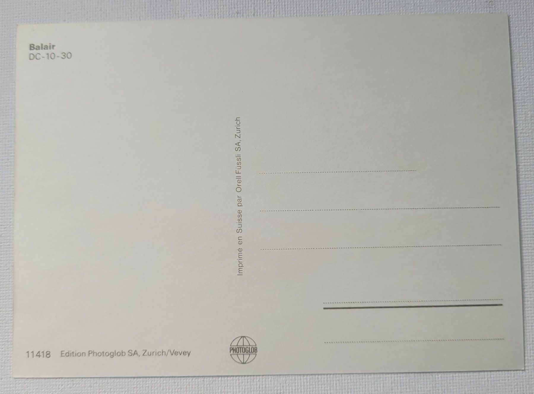 Cartes postales: BALAIR DC-10-30 – Neuf (Voir description) à Neftenbach par Mador6 1