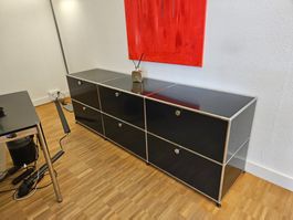Sideboard Farbe schwarz mit 6 Schubladen/Hängerregister