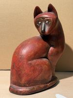 Vintage Wooden Cat Sculpture - Unique Home Decor Piece