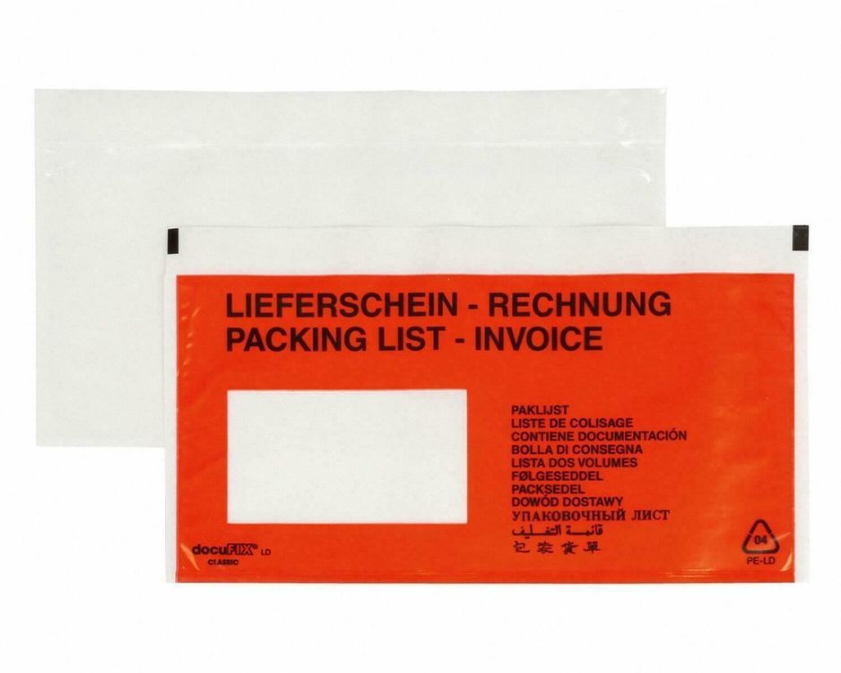 Recycling-Dokumententaschen ratioform: Aufdruck Lieferschein, VE 1000