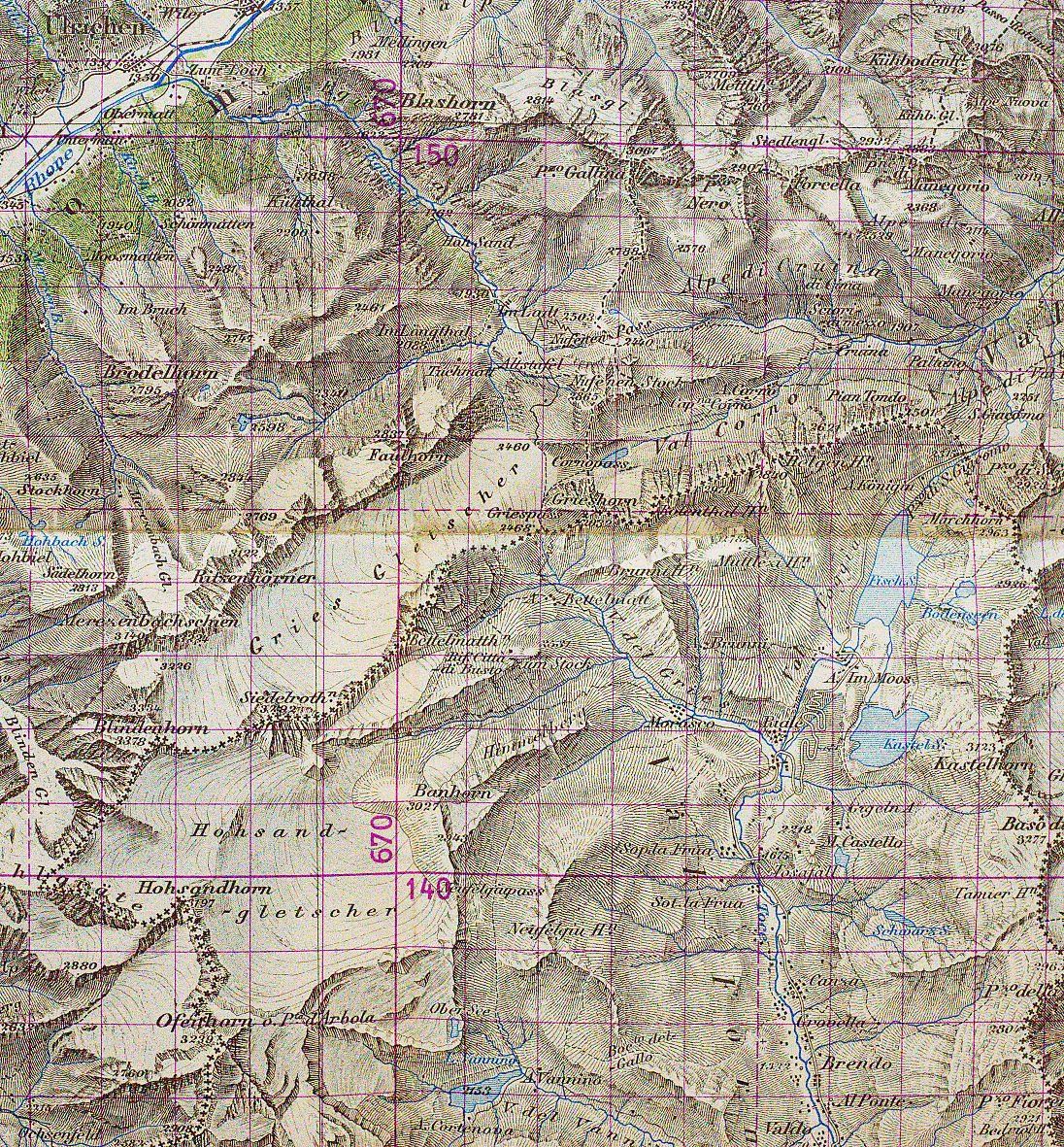 Cartine & Atlanti: Topographische Karte, Gotthard 1947 – Usato da Bern venduto da Maccalvin 9