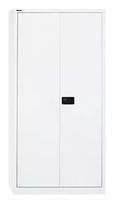 BISLEY Flügeltürschrank inkl. 4 Tablare, Reinweiss, Stahl
