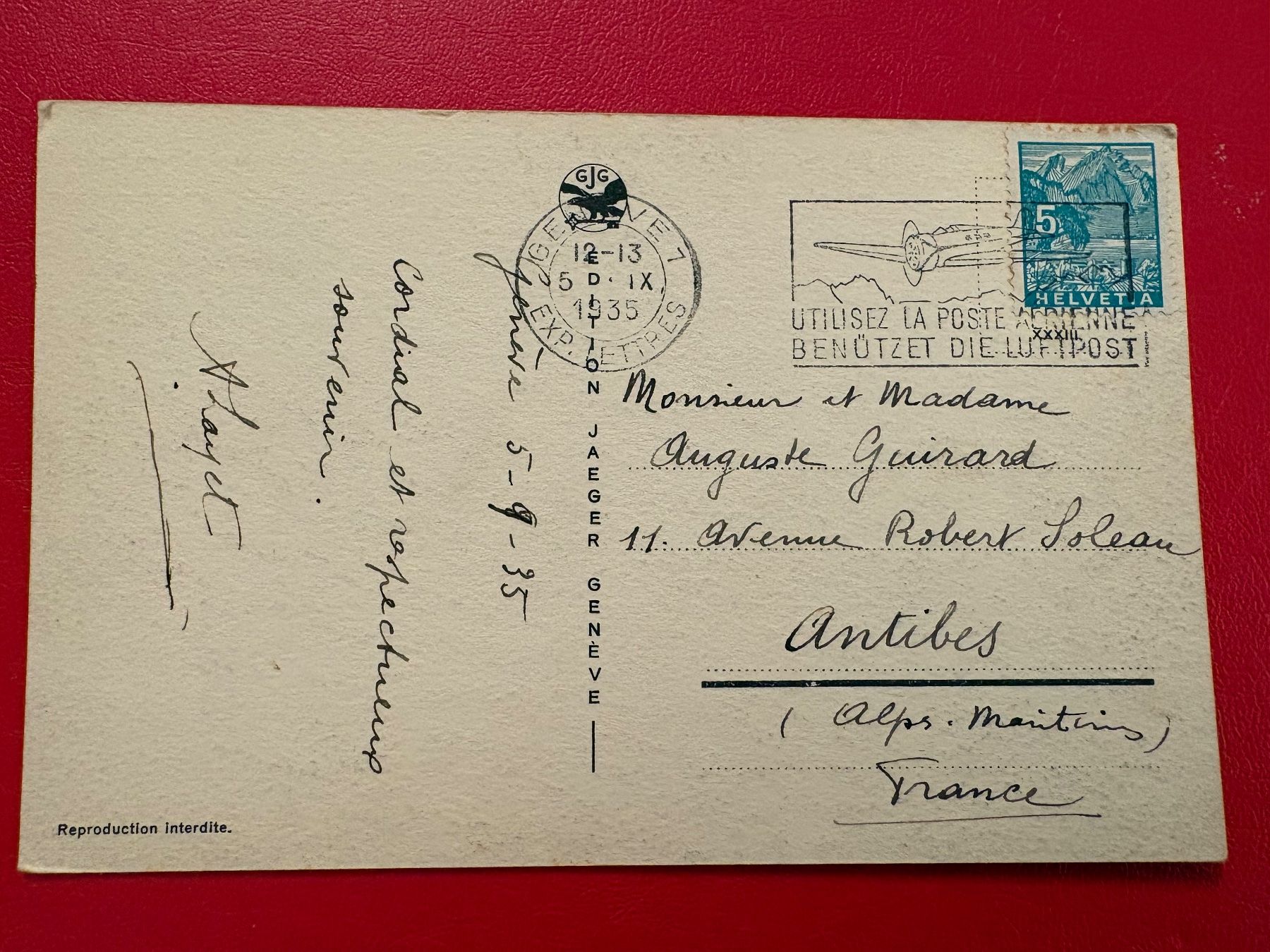 Cartoline postali: 1935 / Genève - Palais des Nations / Flugpost – Usato da St-Légier-La Chiésaz venduto da Theo005 1