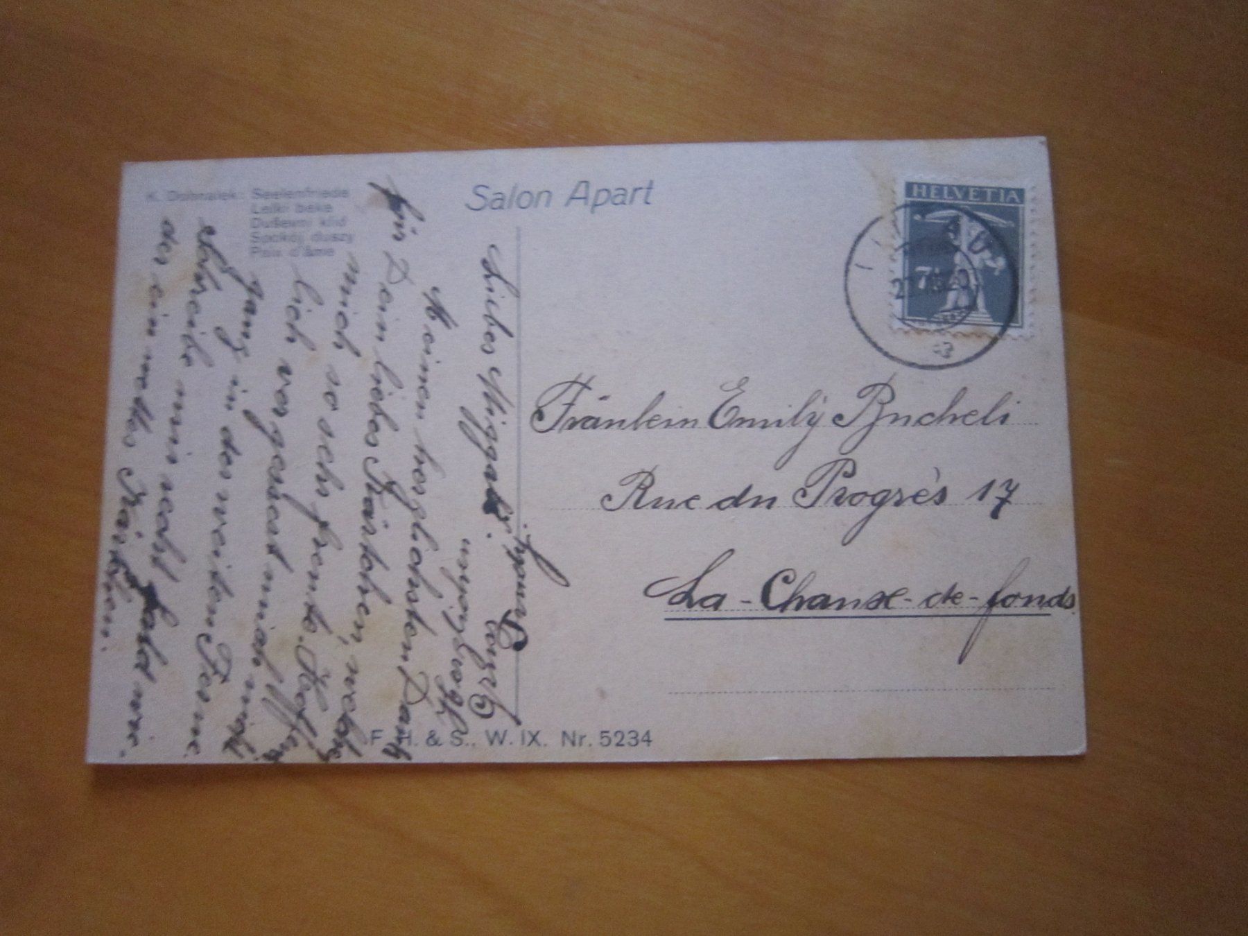 Cartoline postali: No 5 Postkarte Seelenfriede 1920 – Usato da Gordola venduto da Polentaefung 1