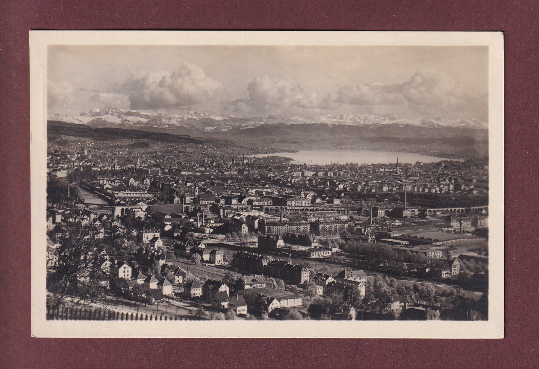 Cartoline postali: ZÜRICH und die Alpen - 1925 – Usato da Pully venduto da nicecards