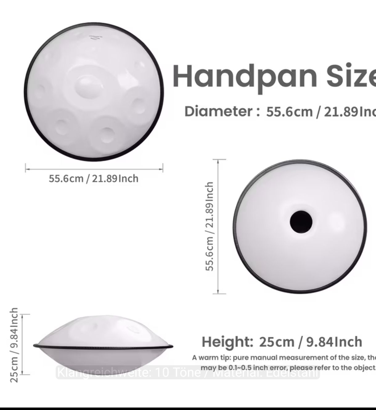Strumenti musicali: Handpan von Gladfresit d-55.6 cm Weiss – Nuovo e nell'imballaggio originale da Frutigen venduto da Chenel0815 1
