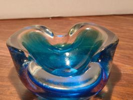 Murano Sommerso Aschenbecher Schale blau Venezia Glas