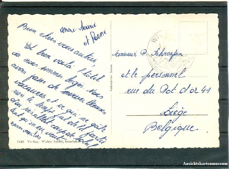 Cartoline postali: Wilderswil - Hotel Alpenrose + c1955 – Usato da Emmenbrücke venduto da teestube 1