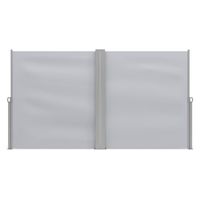 Seitenmarkise Aluminium grau ausziehbar B. 2x300cm x H.160cm