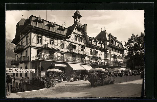 Cartoline postali: AK Adelboden, Hotel National, 1937 – Usato da Berlin venduto da bartko-reher