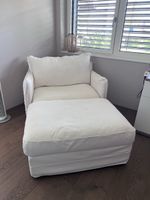 Sessel mit Hocker weiss guter Zustand