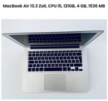 MacBook Air 13.3 Zoll, CPU i5, 121GB, 4 GB, 1536 MB