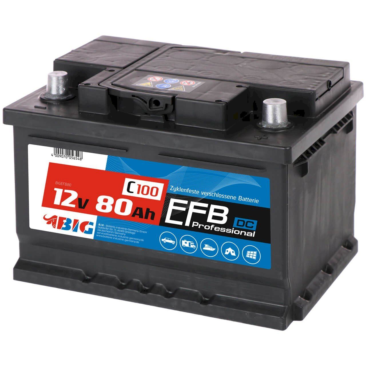 Batterie: BIG Professional Solar DC EFB 12V 80Ah – Nuovo e nell'imballaggio originale da Bottighofen venduto da zaap 2