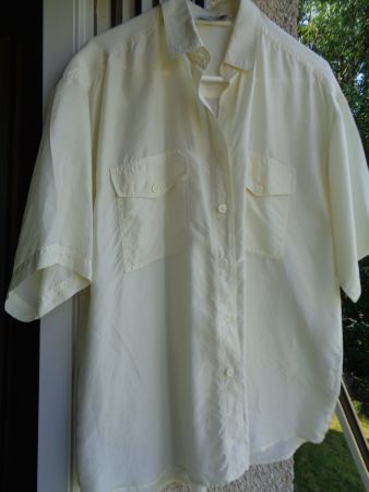 Seidenbluse Damen Gr. L, italienisches Designe, hellgelb