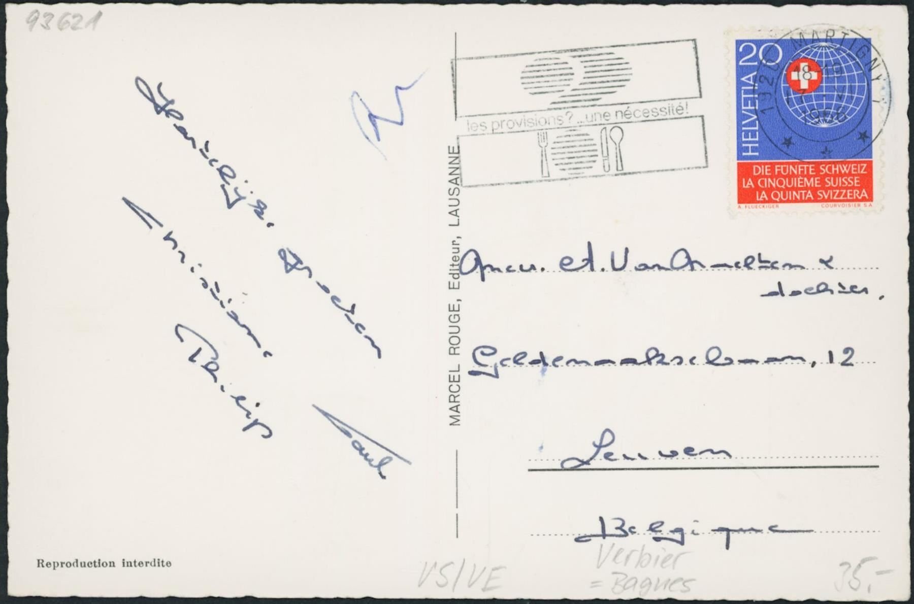 Cartoline postali: VS Verbier - Bagnes – Usato da Schindellegi venduto da leecollect 1
