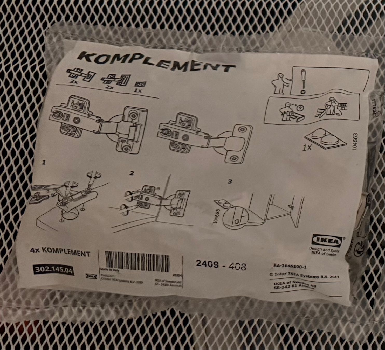 Ikea Ferramenta: IKEA KOMPLEMENT Scharniere sanft schliessend neu 4 Stück – Nuovo e nell'imballaggio originale da Fislisbach venduto da gueselpeter 1