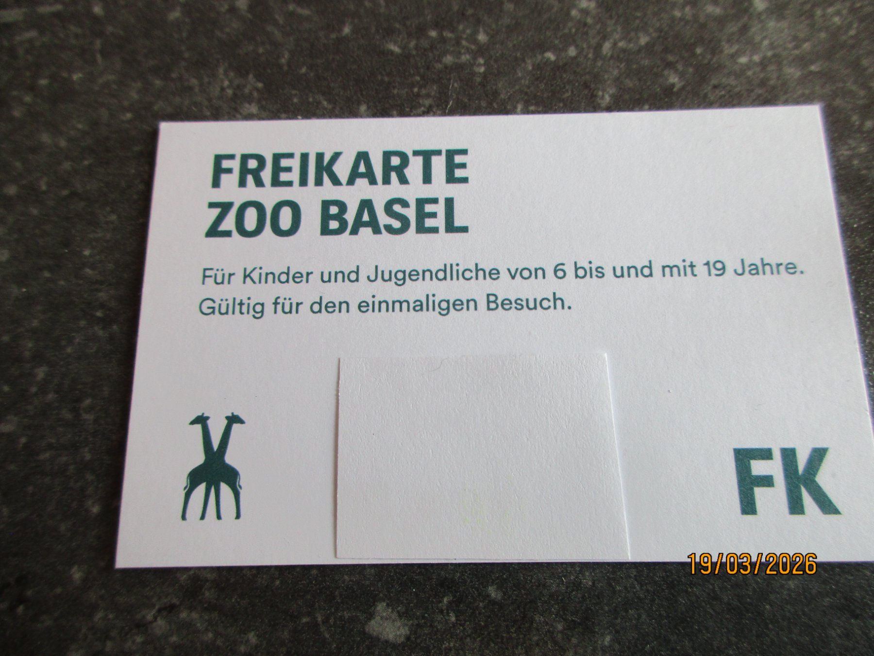 Biglietti: Freikarte Zoo Basel – Nuovo (secondo la descrizione) da Reiden venduto da Reipa0