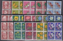 Pro Juventute 1957 - 1959 bloc de 4 oblitéré