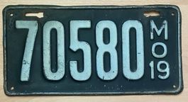 US Nummernschild Missouri 1970580, MO 1919