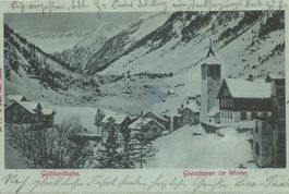 Göschenen UR Kirche Umgebung blaue AK 1899 sehr gut erhalten