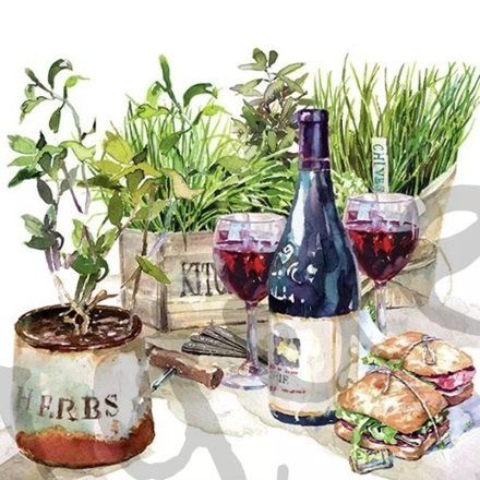 Tovaglioli: Serviette wines & herbs (1594) 2Stk. – Nuovo (secondo la descrizione) da Schlatt TG venduto da kreativ-atelier