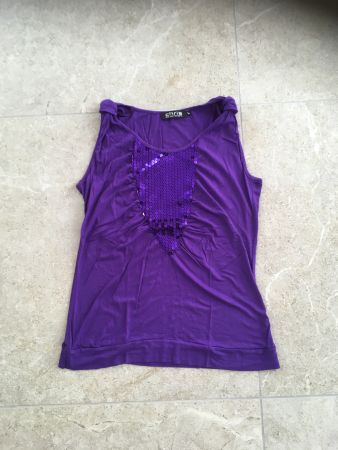 Sommer Glitzer Top Gr. L lila