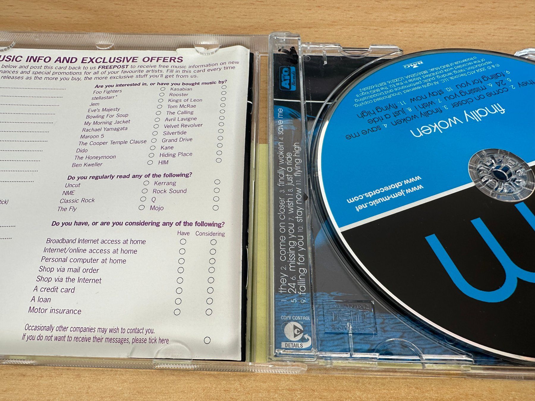 CD: Jem – Finally Woken – Usato da Rikon im Tösstal venduto da Alpenmutz 2