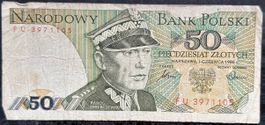 50 Zloty Banknote Polen 1986, Selten