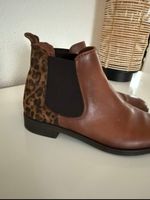 Stiefeletten Avenue, 38, braun mit Leopardenmuster Leder