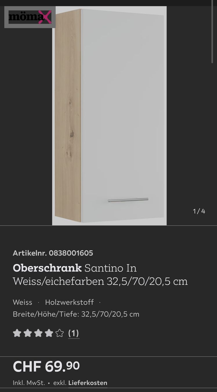 Armadietti a specchio: Oberschrank Santino – Usato da Deitingen venduto da SchenkVerkauft