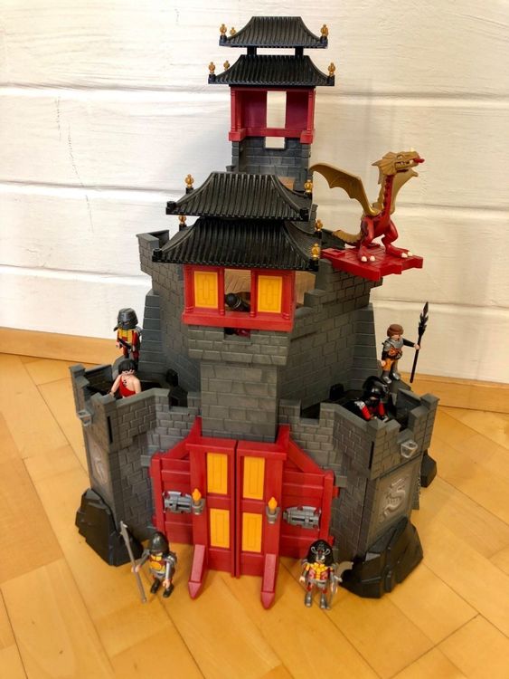 Playmobil 5479 – Château Du Dragon Rouge + 4 Chevaliers – NEUF Collector