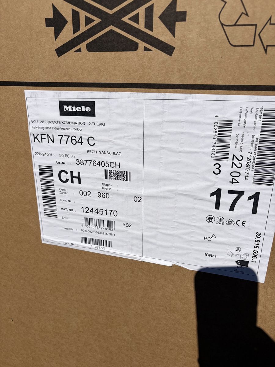 Réfrigérateurs: Miele Kühlschrank NEU – Neuf avec emballage d'origine à Andwil TG par sirknollte 2
