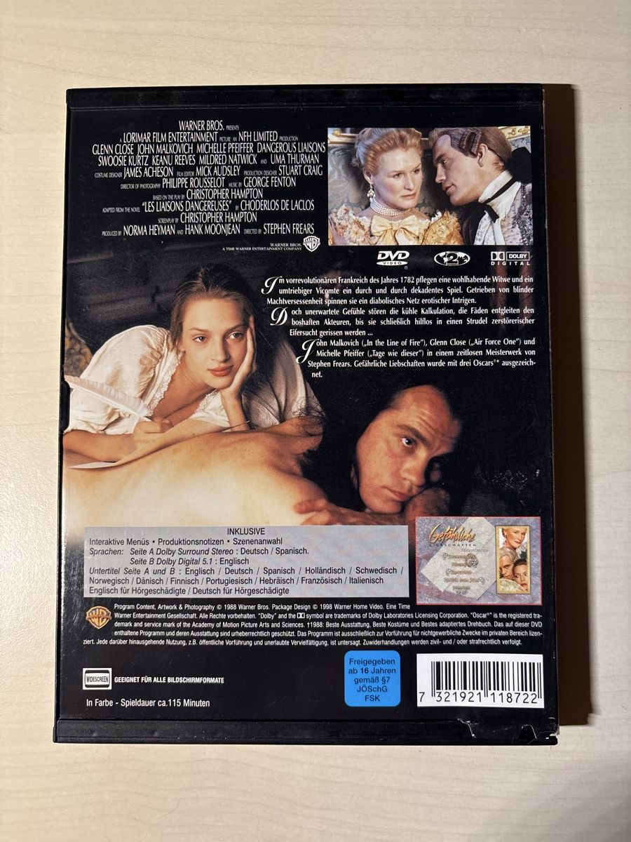 Tutti i DVDs: Gefährliche Liebschaften (2904) – Usato da Ruswil venduto da Slivio_ 1