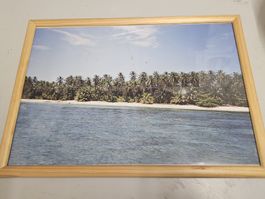 🌴🖼️ Sommerbild im Holzrahmen - Strandfeeling für Zuhause!