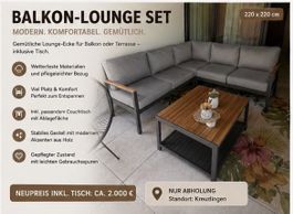 Balkon Lounge Set 220x220 cm mit Tisch gebraucht