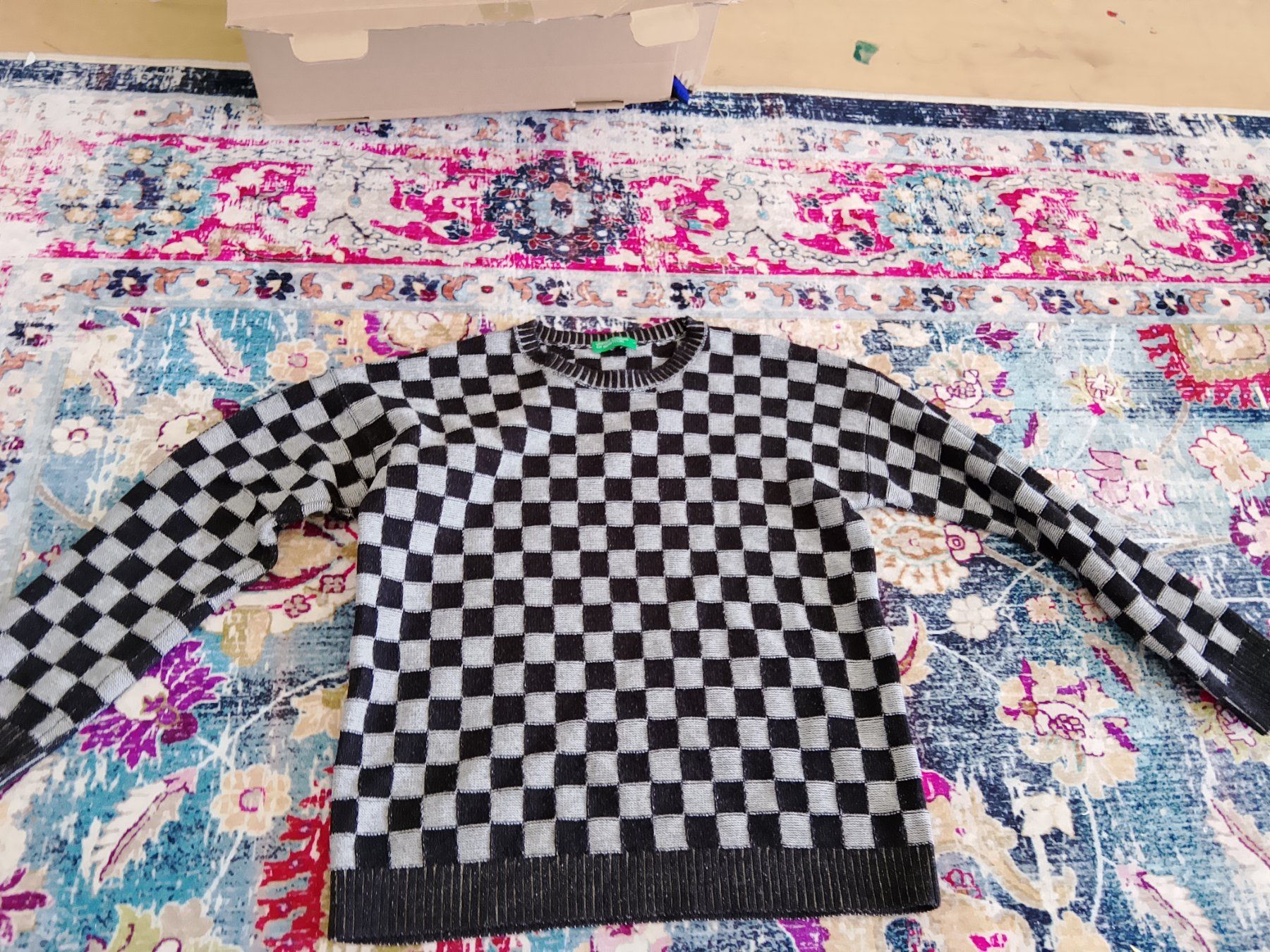 Benetton Maglioni & Felpe: Benetton Schachbrett Pullover, Top Zustand! – Usato da Bellikon venduto da MellonCollieMitTwint