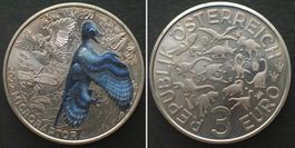 ÖSTERREICH 3 Euro 2022 Microraptor DINOTALER Farbe Ku-Ni