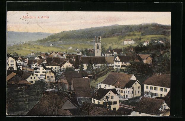 Cartoline postali: Affoltern a. Albis, Gesamtansicht des Or – Usato da Berlin venduto da bartko-reher