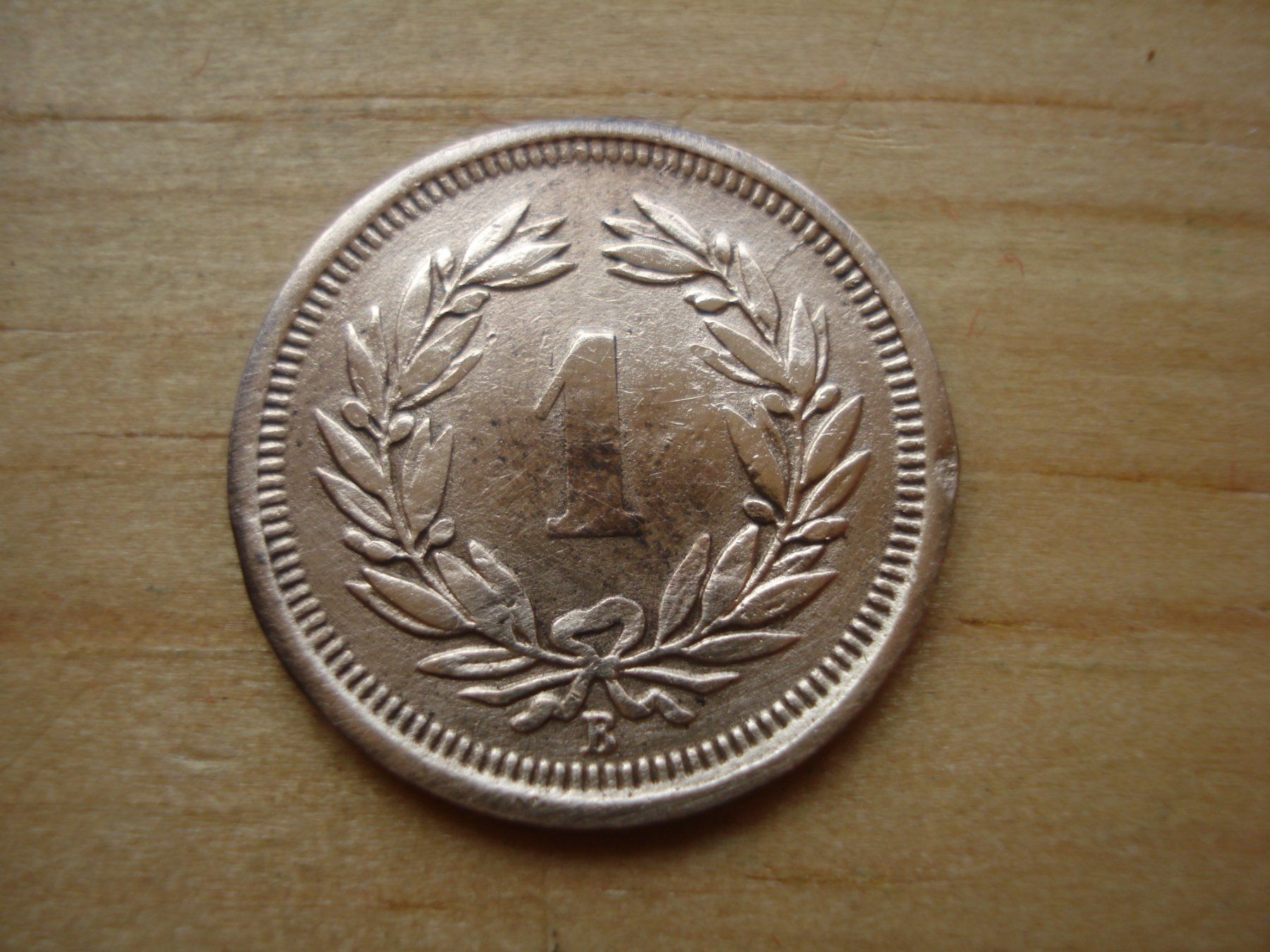 Alle Münzen: (N1) 1 Rappen  1878  VZ – Gebraucht aus Erlach von Net-Coins 1