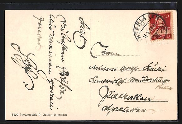 Cartoline postali: AK Interlaken, Eglise catholique, 1912 – Usato da Berlin venduto da bartko-reher 1