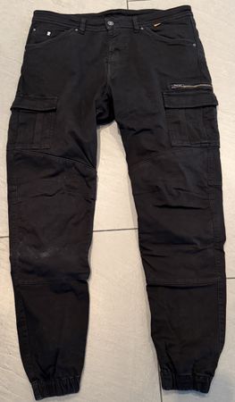 Motorrad Hose Richa US 40/32, schwarz, mit Knieprotektoren