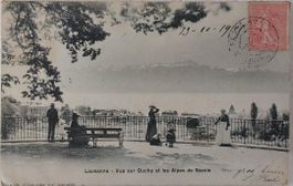 LAUSANNE - Vue sur Ouchy & les Alpes de Savoie - 1909