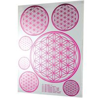 Abziehbilder A4 - Blume des Lebens - pink