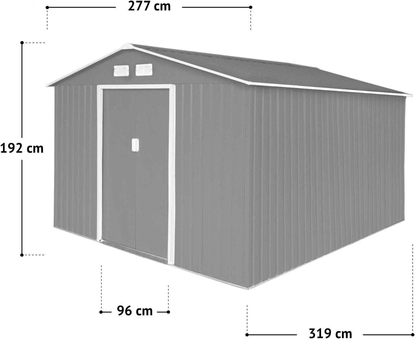 Gartenhäuser & Gewächshäuser: HATTORO S300 Metall Gerätehaus Grau – Neu und originalverpackt aus Bottighofen von zaap 7