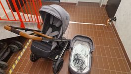 Zooper Kinderwagen mit Babywanne dunkelgrau und Autositz