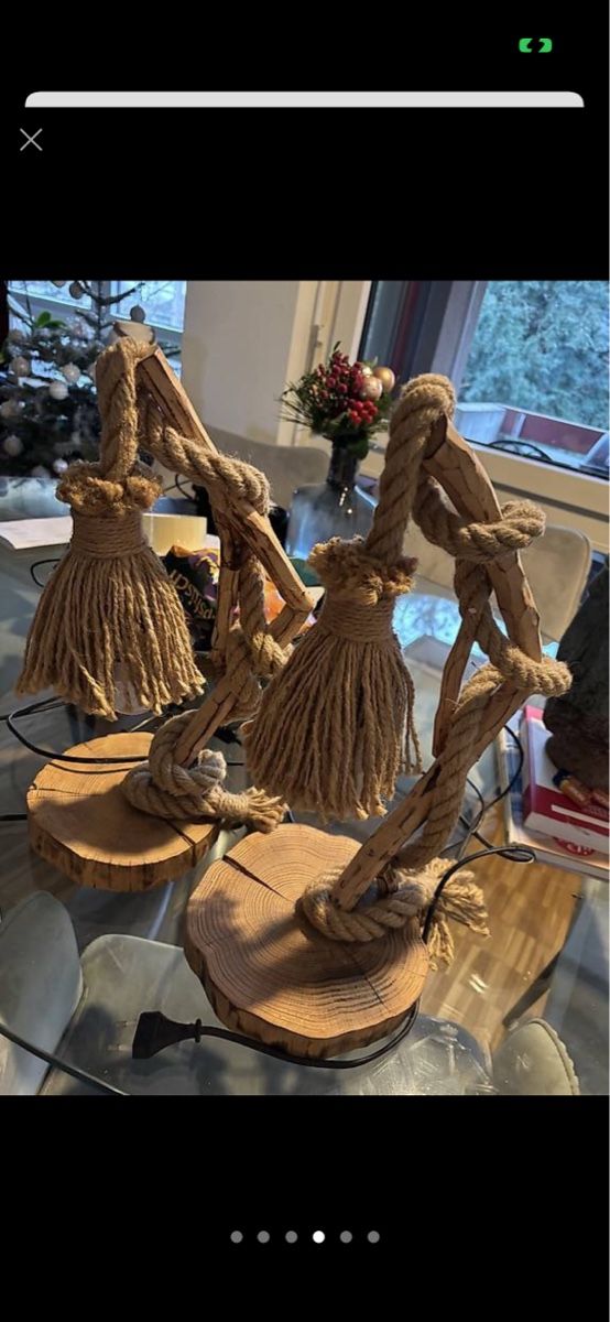 Articles en bois: Lampe Seil Holz Baumscheibe rustikal gebrauch – D'occasion à Muttenz par gka_y279