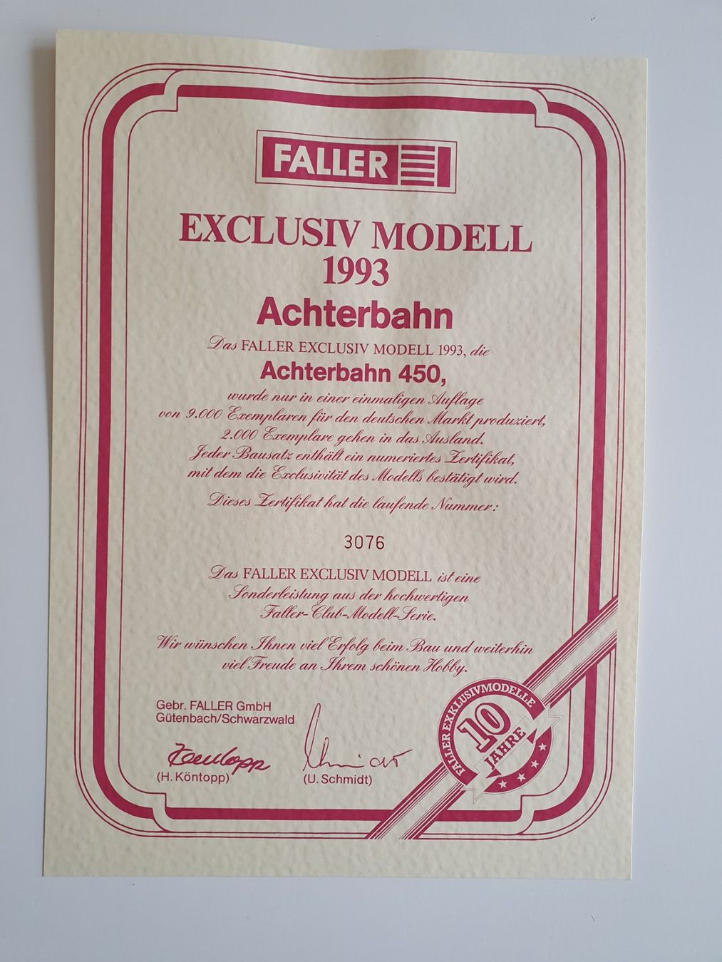 Faller Modelleisenbahnen: Faller HO, N° 450, Roller Coaster, Exclusiv-Modell 1993, neu – Neu und originalverpackt aus Martigny von Abm1000 4